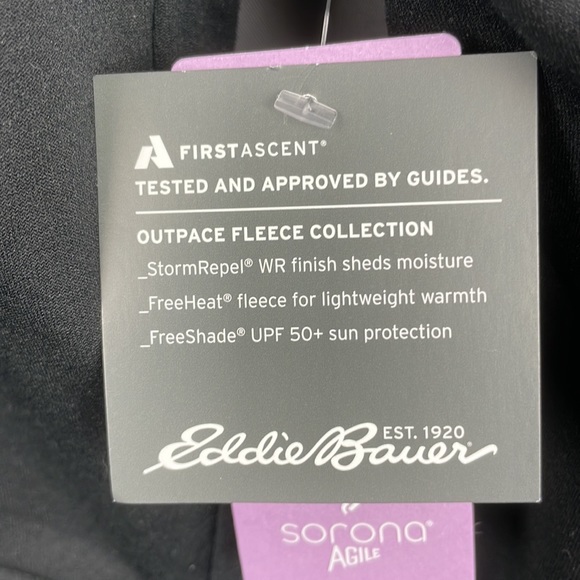 NWT Eddie Bauer FirstAscent Outpace Fleece Collection Black Jacket Size … - Picture 5 of 16